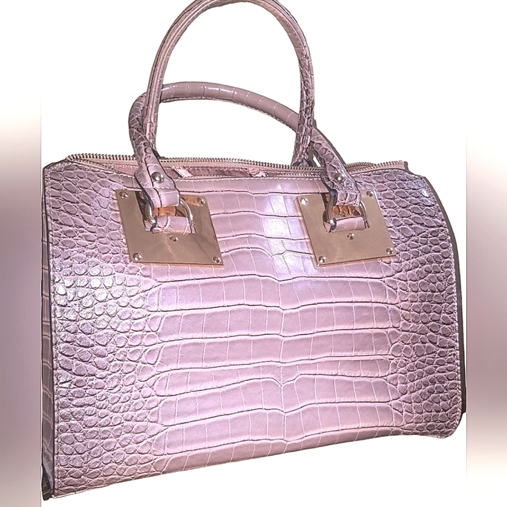 Faux Croc Satchel Style Purse
